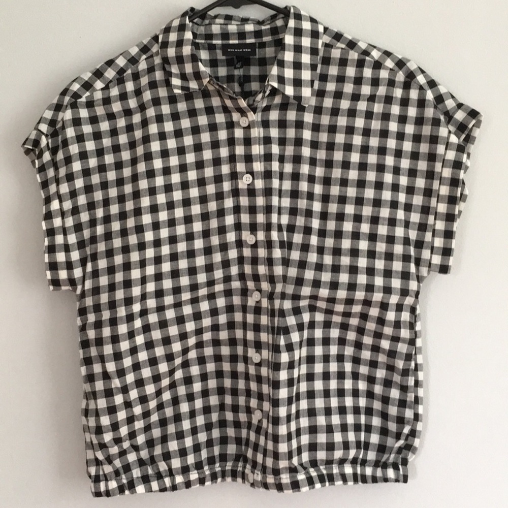 Who What Wear Gingham Top NWT